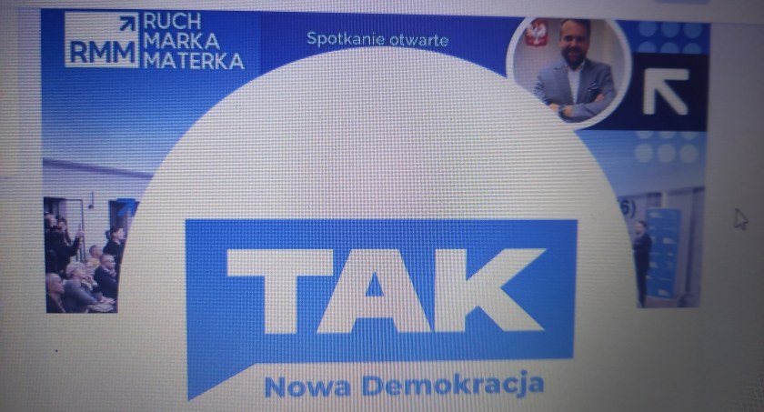 Na zdjęciu: zaprezentowano logo partii Nowa Demokracja TAK. Fot. fb RMM