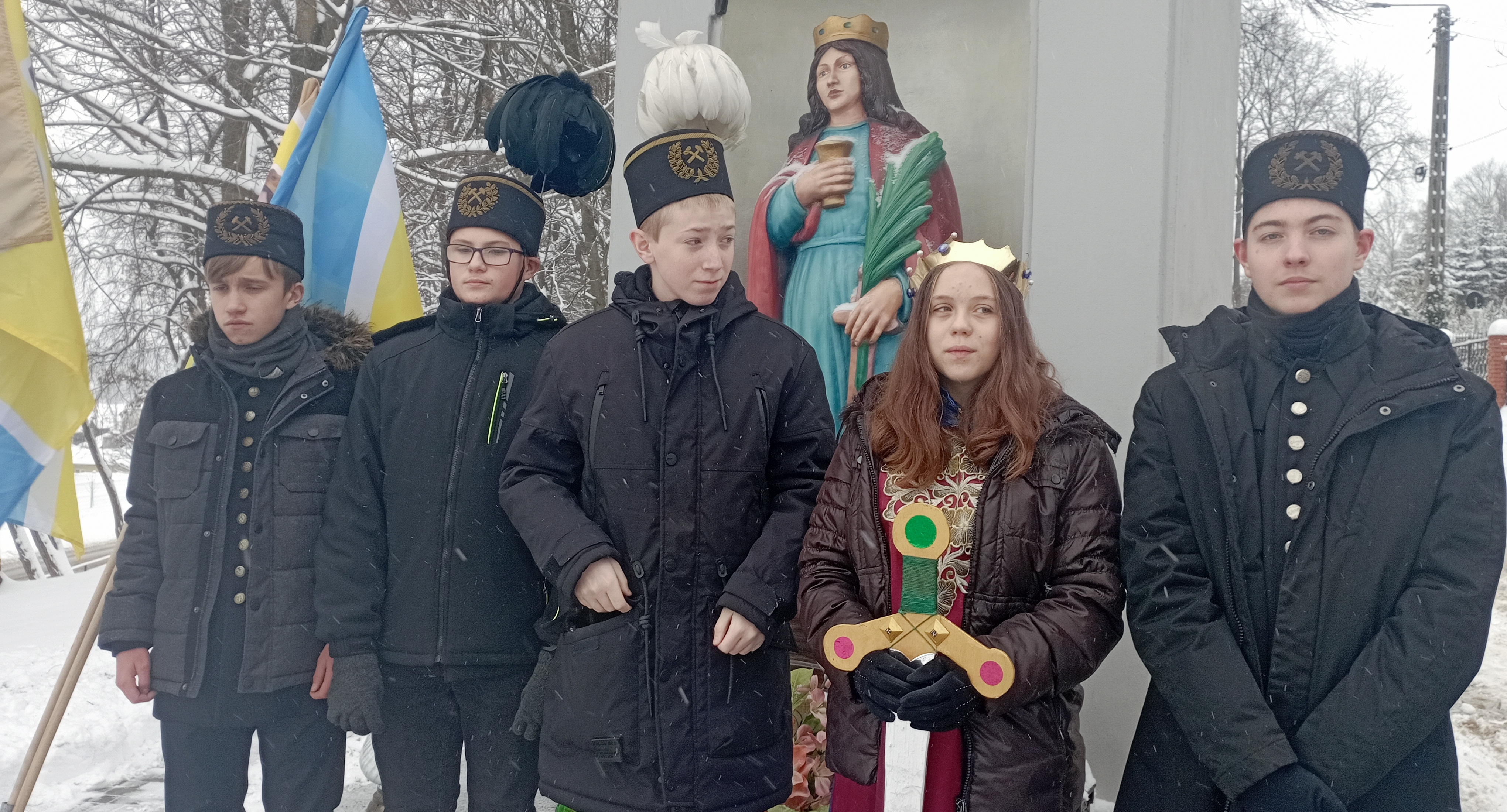 Święta Barbara wraz z górnikami szła na przodzie procesji