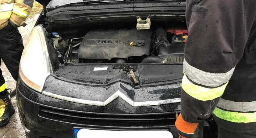 Pożar auta zauważono ok. godz. 13 