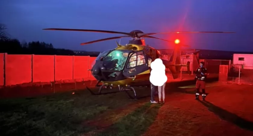 Z bazy w Masłowie na miejscu zdarzenia pojawił się śmigłowiec