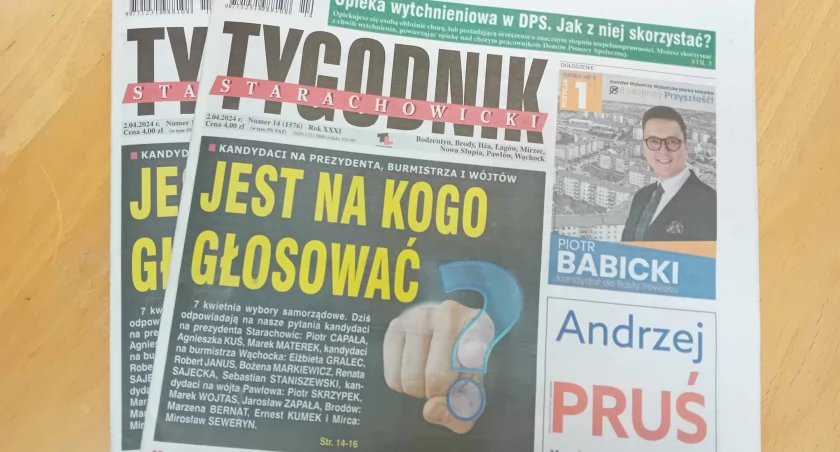 Komunikaty i ogłoszenia, Przedwyborcze wydanie Tygodnika Starachowickiego kioskach sklepach - zdjęcie, fotografia