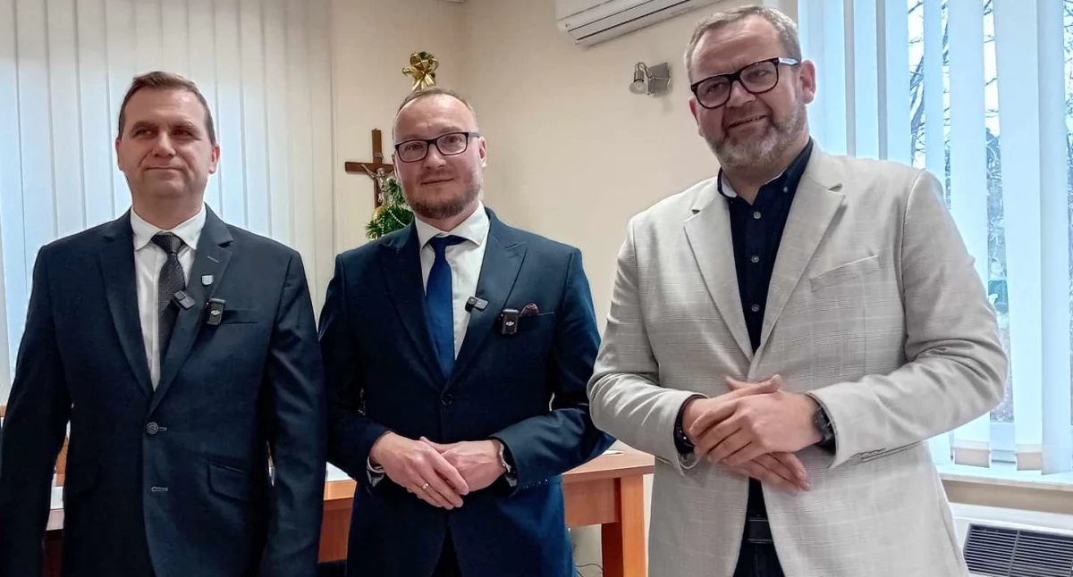 Piotr Ambroszczyk (od lewej), Ernest Kumek i Łukasz Gołda 