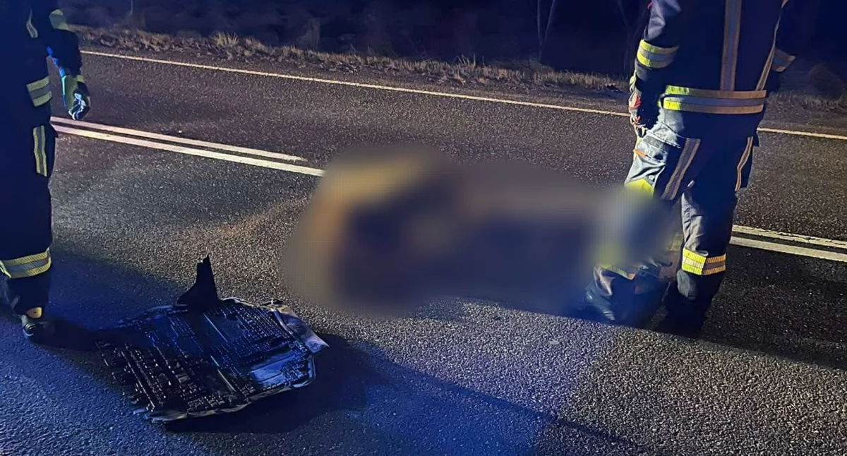 Wypadki drogowe, Wypadek Parszowie Sarna potrącona przez samochody kierowca trafił szpitala - zdjęcie, fotografia