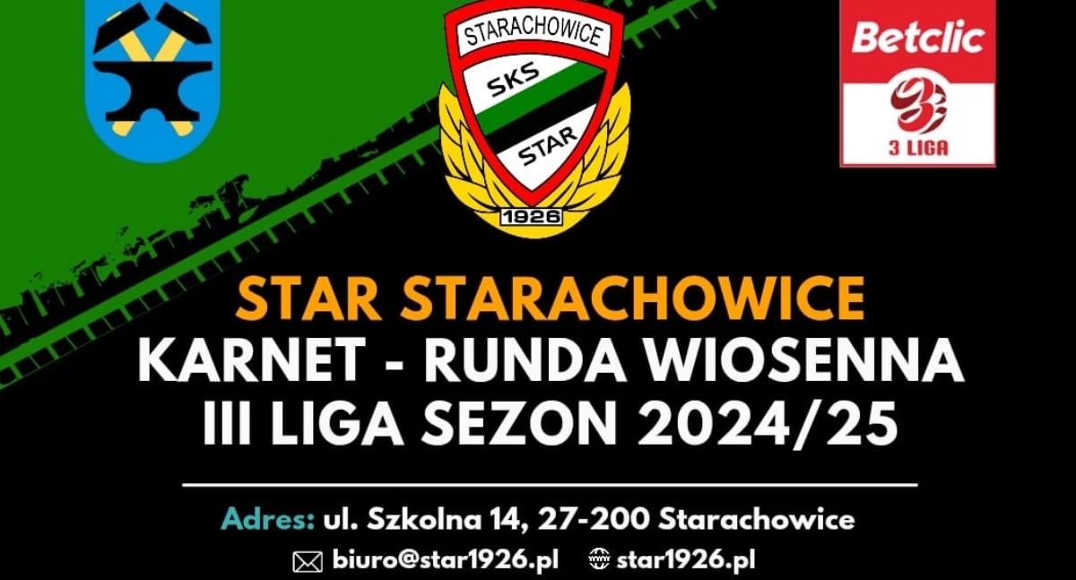 Piłka nożna, Starachowice zaprasza Ruszyła sprzedaż karnetów rundę wiosenną sezonu 2024/25 - zdjęcie, fotografia