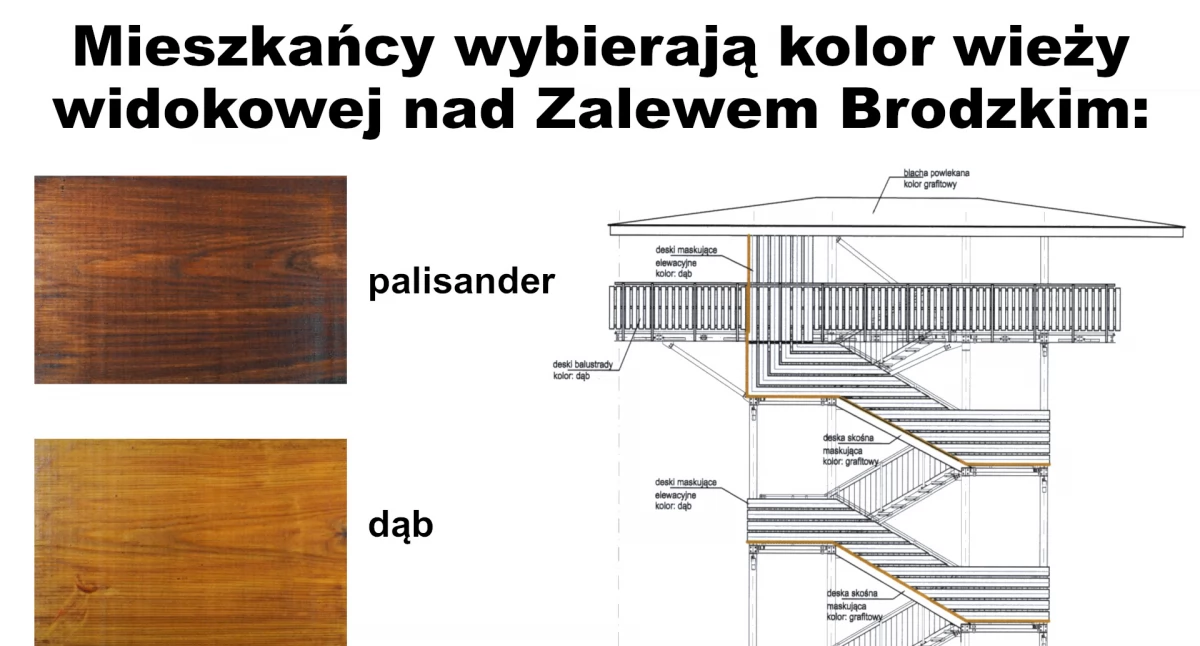 Inwestycje, Możesz wybrać kolor wieży widokowej Zalewem Brodzkim - zdjęcie, fotografia
