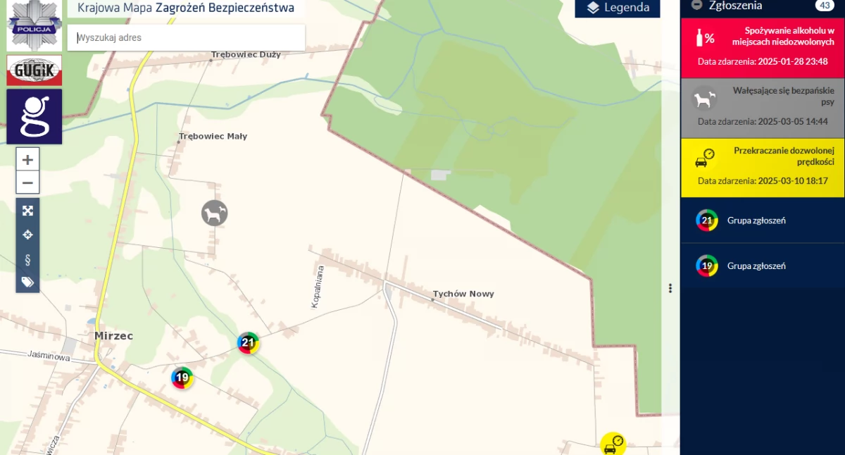 Mieszkańcy zgłaszają problem poprzez Krajową Mapę Zagrożeń Bezpieczeństwa