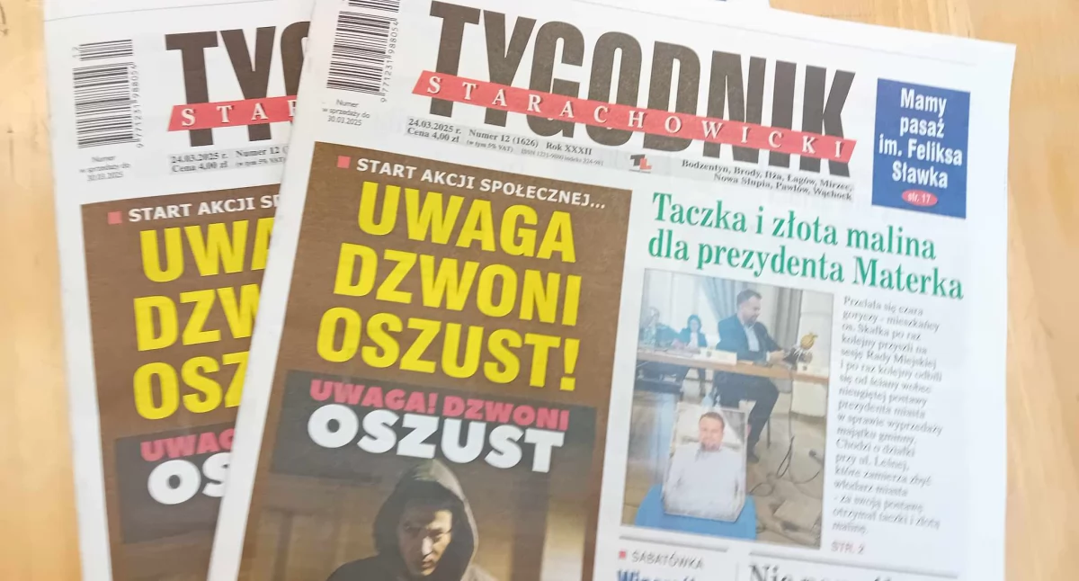 Komunikaty i ogłoszenia, TYGODNIK Starachowicki rozpoczyna akcję Społeczną UWAGA DZWONI OSZUST! - zdjęcie, fotografia