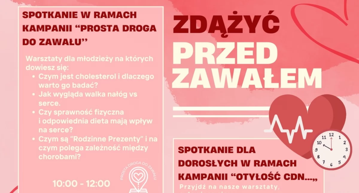 Zdrowie, Zdążyć przed zawałem tylko spotkania edukacyjne młodzieży dorosłych - zdjęcie, fotografia