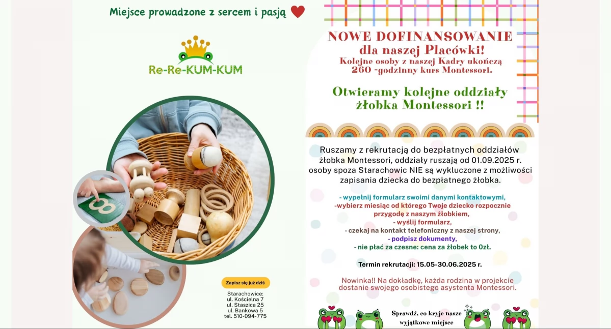 Materiały promocyjne, Bezpłatne oddziały żłobka Montessori Starachowicach ruszają rekrutacją - zdjęcie, fotografia