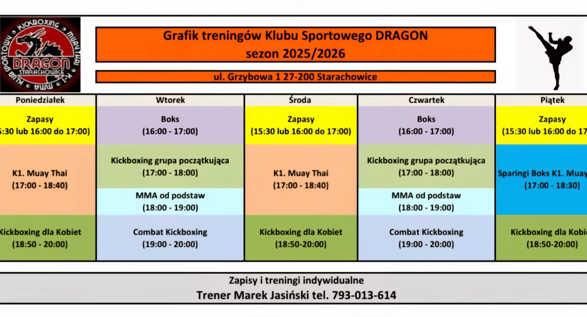 Sporty walki, sezon starachowickim Dragonie egzamin stopnie kickboxingu zaprasza jesienne zajęcia - zdjęcie, fotografia