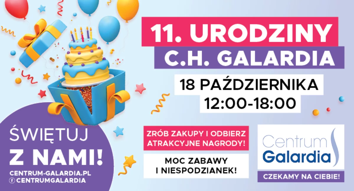 Materiały promocyjne, Galardia świętuje urodziny! Cyrkowa zabawa nagrody mnóstwo atrakcji października! - zdjęcie, fotografia
