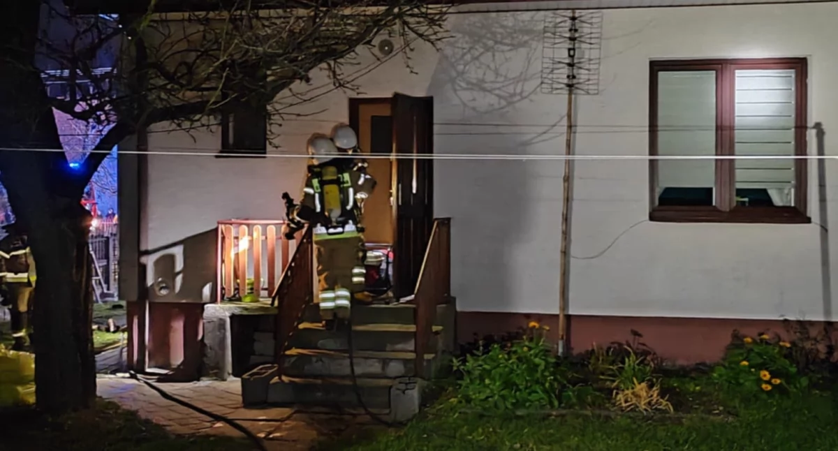 Pożar w kotłowni, domownik poszkodowany