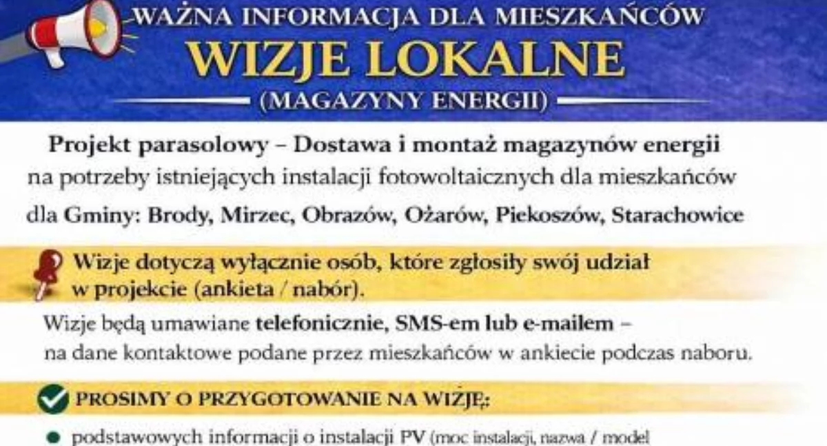 Materiały promocyjne, Magazyny energii Ruszyły wizje lokalne Starachowicach - zdjęcie, fotografia
