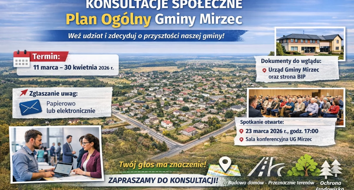 Materiały promocyjne, ogólny Gminy Mirzec konsultacje społeczne mieszkańców - zdjęcie, fotografia