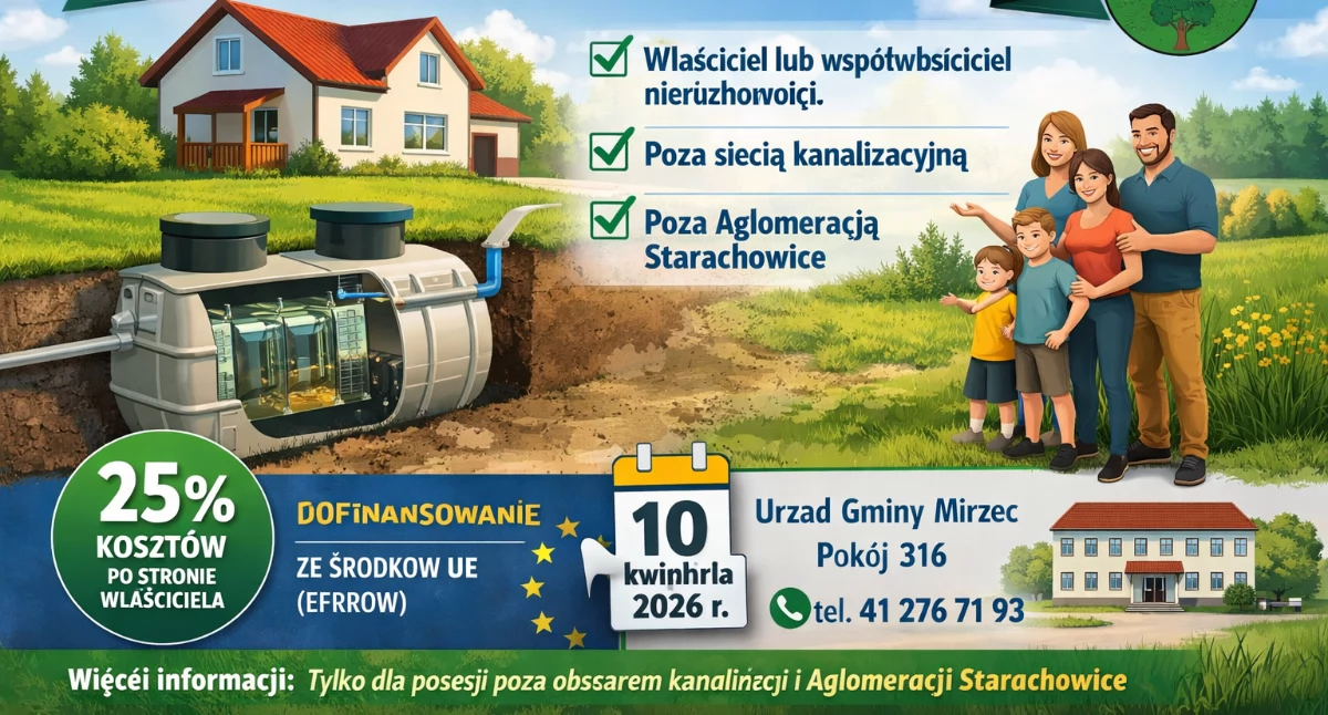 Inwestycje, chętny przydomową oczyszczalnię ścieków gminie Mirzec rusza nabór - zdjęcie, fotografia