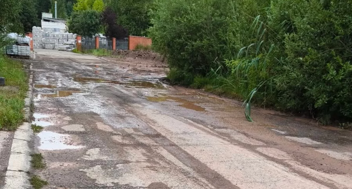 Interwencje, Cegielniana tonie każdym deszczu Zapchane studzienki droga poligon - zdjęcie, fotografia