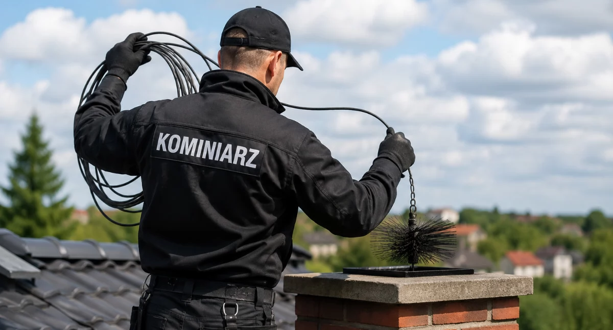 Brak systematycznych kontroli przewodów kominowych a co za tym idzie czyszczenia kominów skutkuje pożarem sadzy (fot. wygenrowane przez AI)