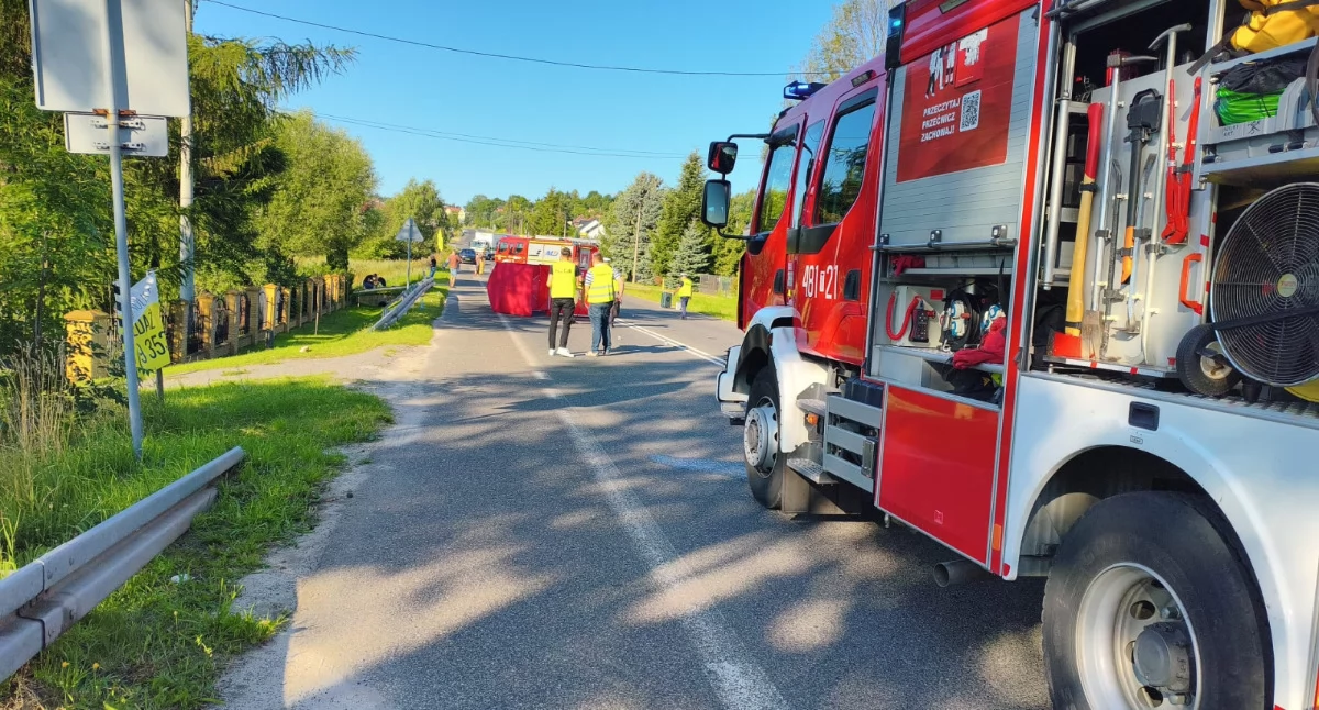 Śmiertelny wypadek w gminie Łączna. Fot. PSP Skarżysko-Kamienna