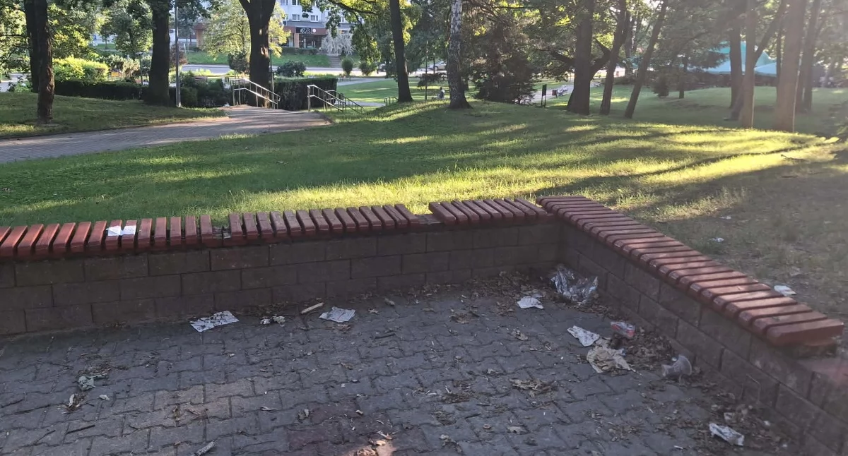 Interwencje, Skwerek Ławeczce Halnego ulicy schludnie zaplecza - zdjęcie, fotografia