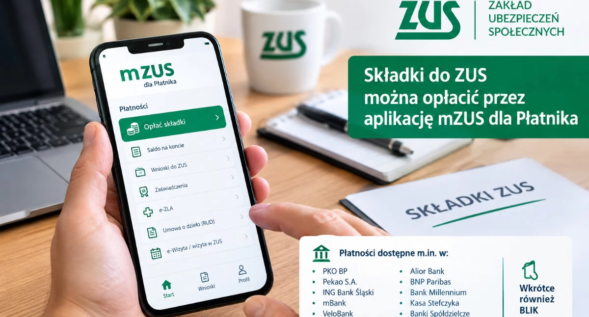 US - ZUS, Ważne przedsiębiorców Składki można opłacić przez aplikację Płatnika - zdjęcie, fotografia