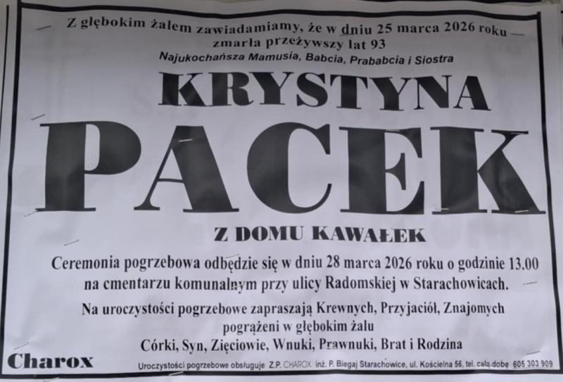 Krystyna  Pacek z d. Kawałek