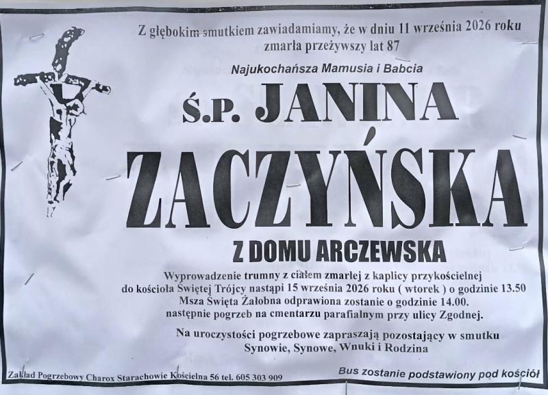 Janina Zaczyńska z d. Arczewska