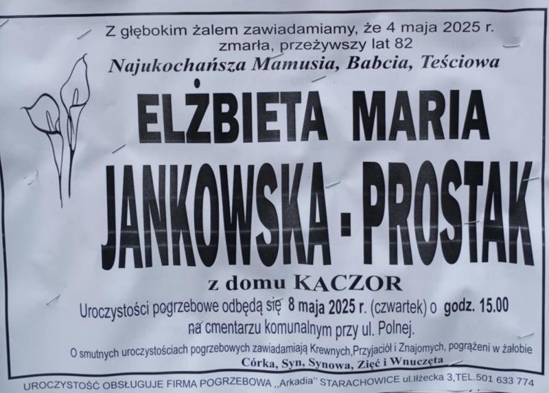 Elżbieta Maria  Jankowska-Prostak z d. Kaczor