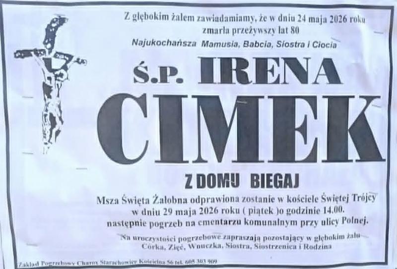 Irena  Cimek z d. Biegaj
