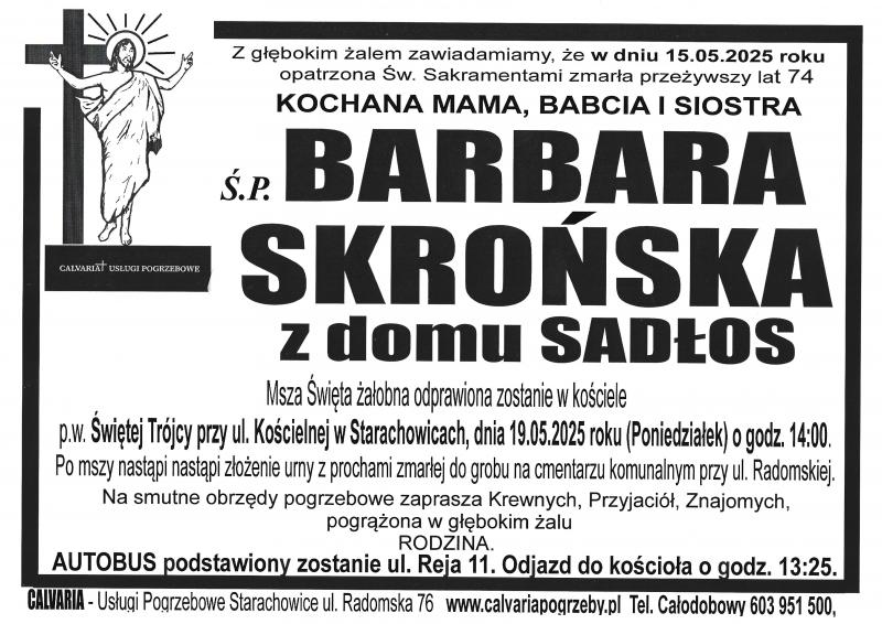 Barbra  Skrońska z d. Sadłos