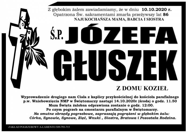 Józefa Głuszek z domu Kozieł