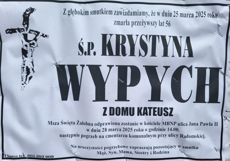 Krystyna  Wypych z d. Kateusz
