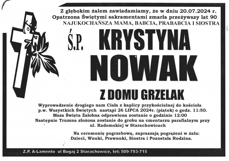 Krystyna  Nowak, z d. Grzelak