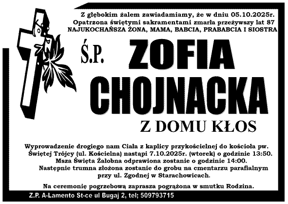 Zofia  Chojnacka z d. Kłos