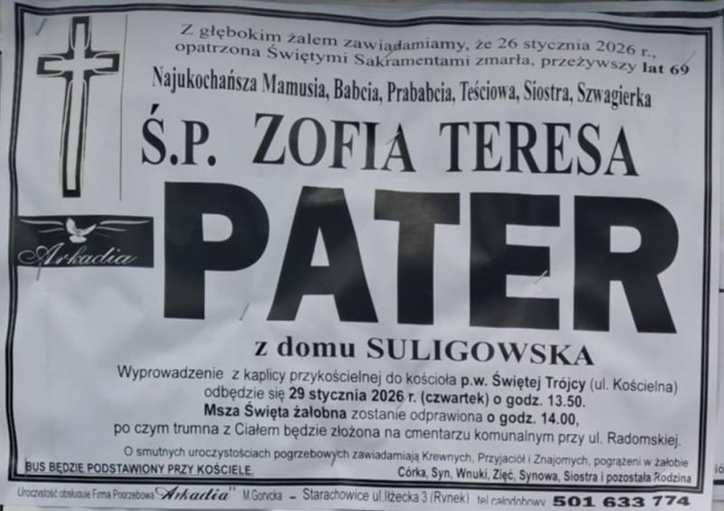 Zofia Teresa  Pater z d. Suligowska