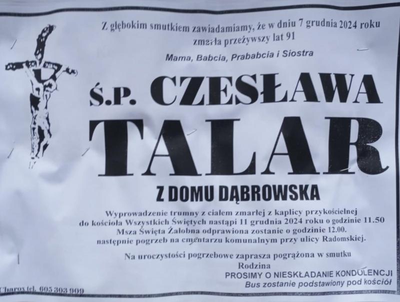 Czesława  Talar z d. Dąbrowska