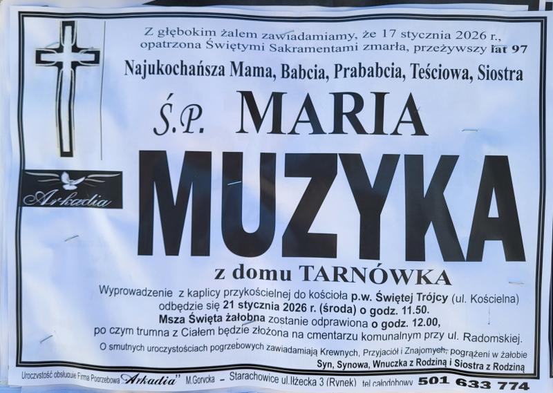 Maria  Muzyka z d. Tarnówka