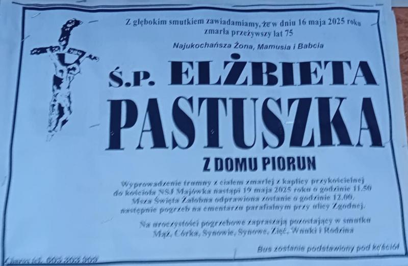 Elżbieta  Pastuszka z d. Piorun