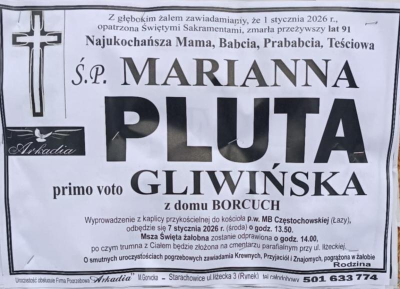Marianna  Pluta voto Gliwińska z d. Borcuch