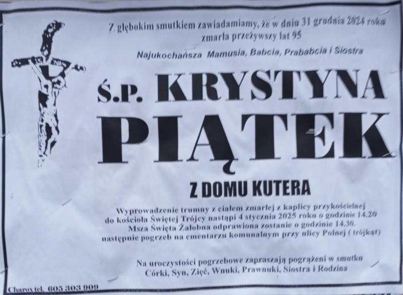 Krystyna  Piątek z d. Kutera