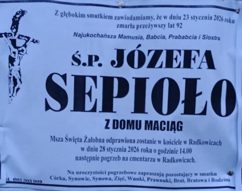 Józefa  Sepioło z d . Maciąg