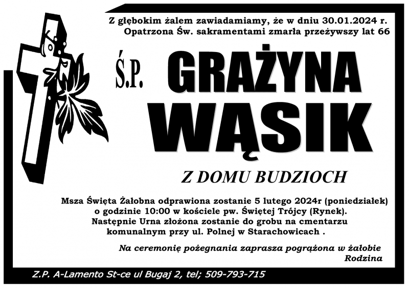 Grażyna  Wąsik z d. Budzioch