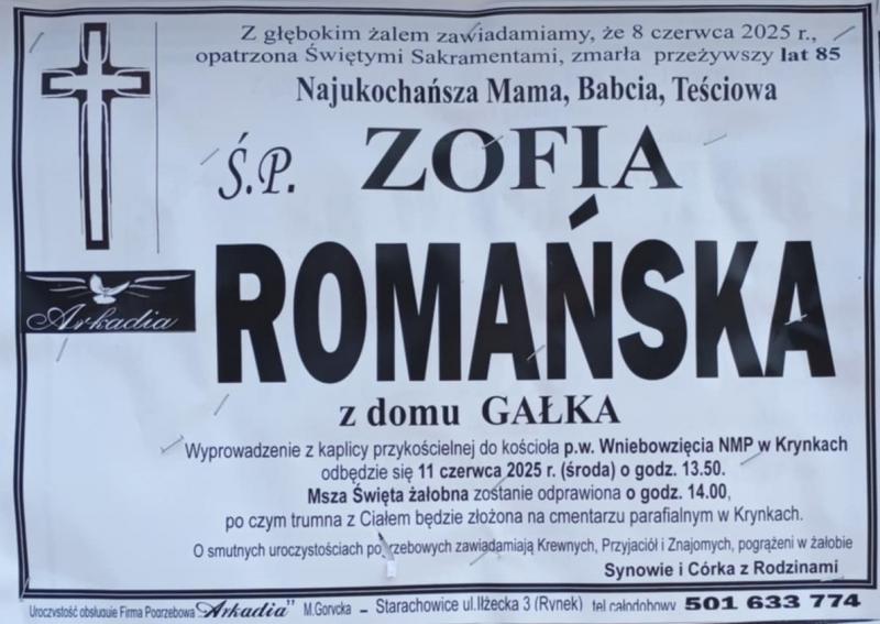 Zofia  Romańska z d. Gałka