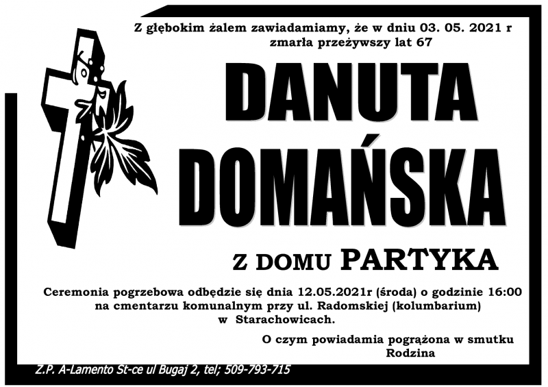 Danuta  Domańska z d. Partyka