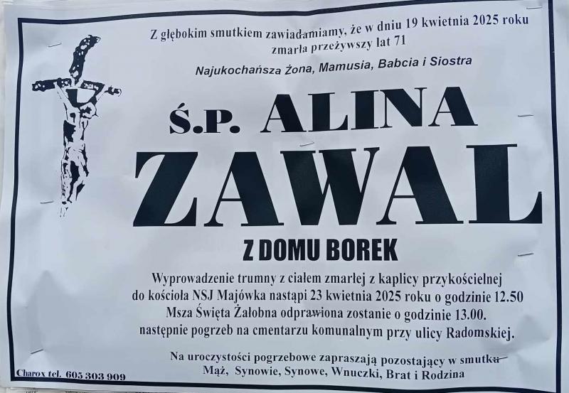 Alina  Zawal z d. Borek