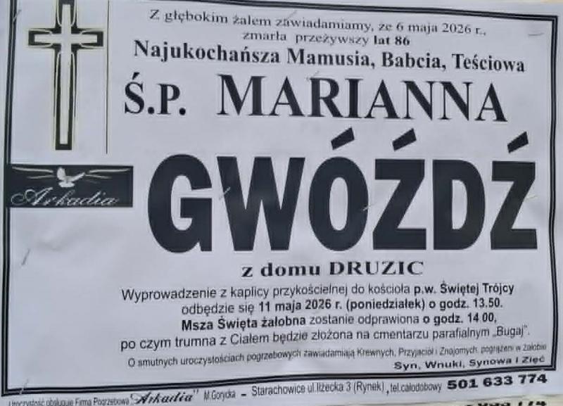 Marianna  Gwóźdź z d. Druzic