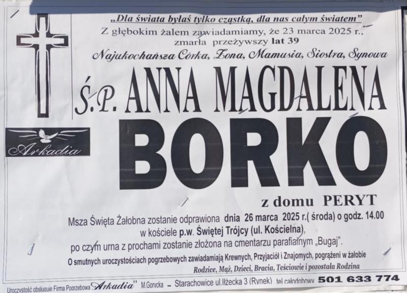Anna Magdalena  Borko z d. Peryt