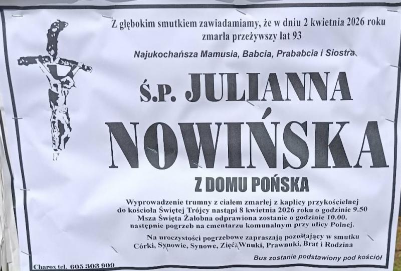Julianna  Nowińska z d. Pońska