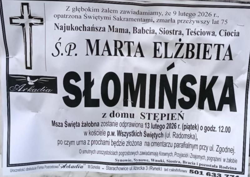 Marta Elżbieta  Słomińska z d. Stępień