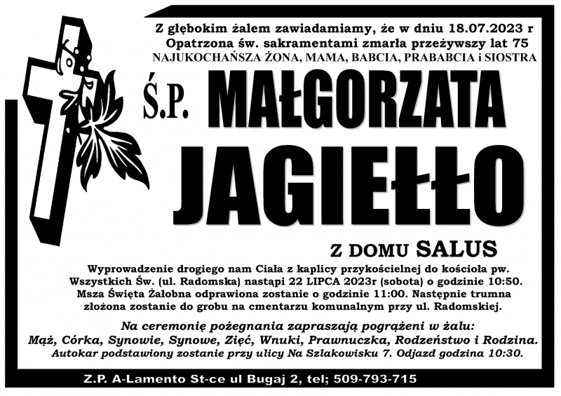 Małgorzata  Jagiełło z d. Salus