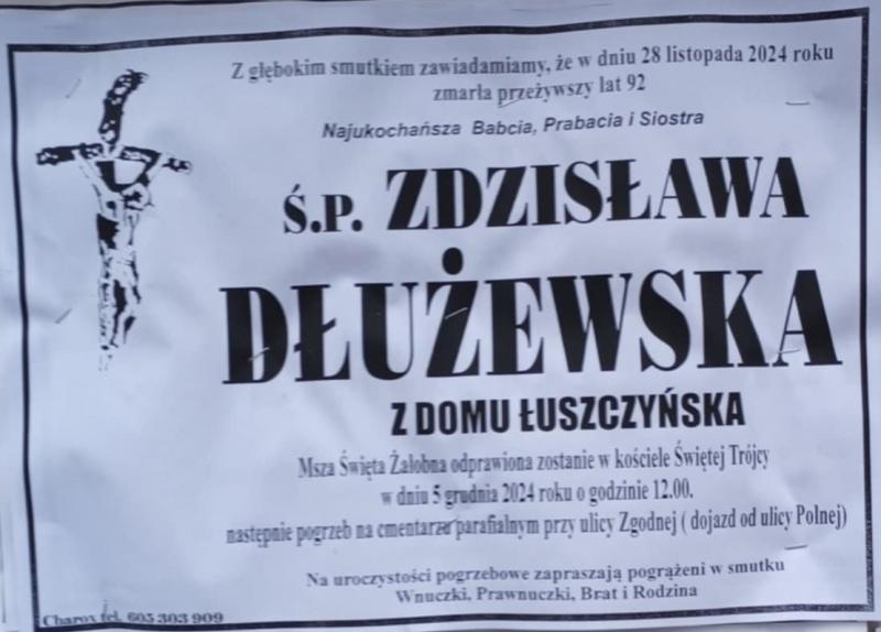 Zdzisława  Dłużewska z d. Łuszczyńska
